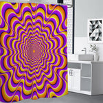 Yellow Splashing Moving Optical Illusion Premium Shower Curtain