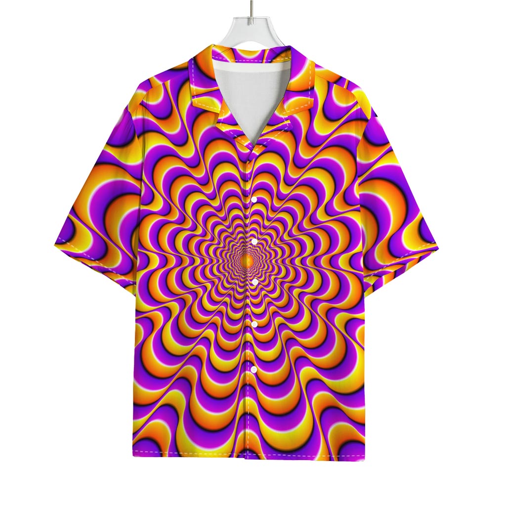 Yellow Splashing Moving Optical Illusion Rayon Hawaiian Shirt