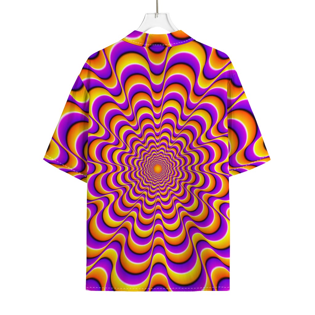 Yellow Splashing Moving Optical Illusion Rayon Hawaiian Shirt