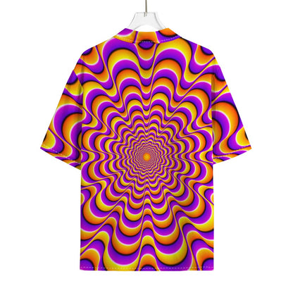 Yellow Splashing Moving Optical Illusion Rayon Hawaiian Shirt