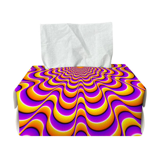 Yellow Splashing Moving Optical Illusion Rectangle Tissue Box Cover
