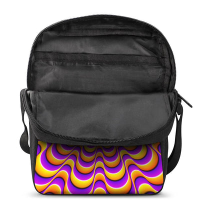 Yellow Splashing Moving Optical Illusion Rectangular Crossbody Bag