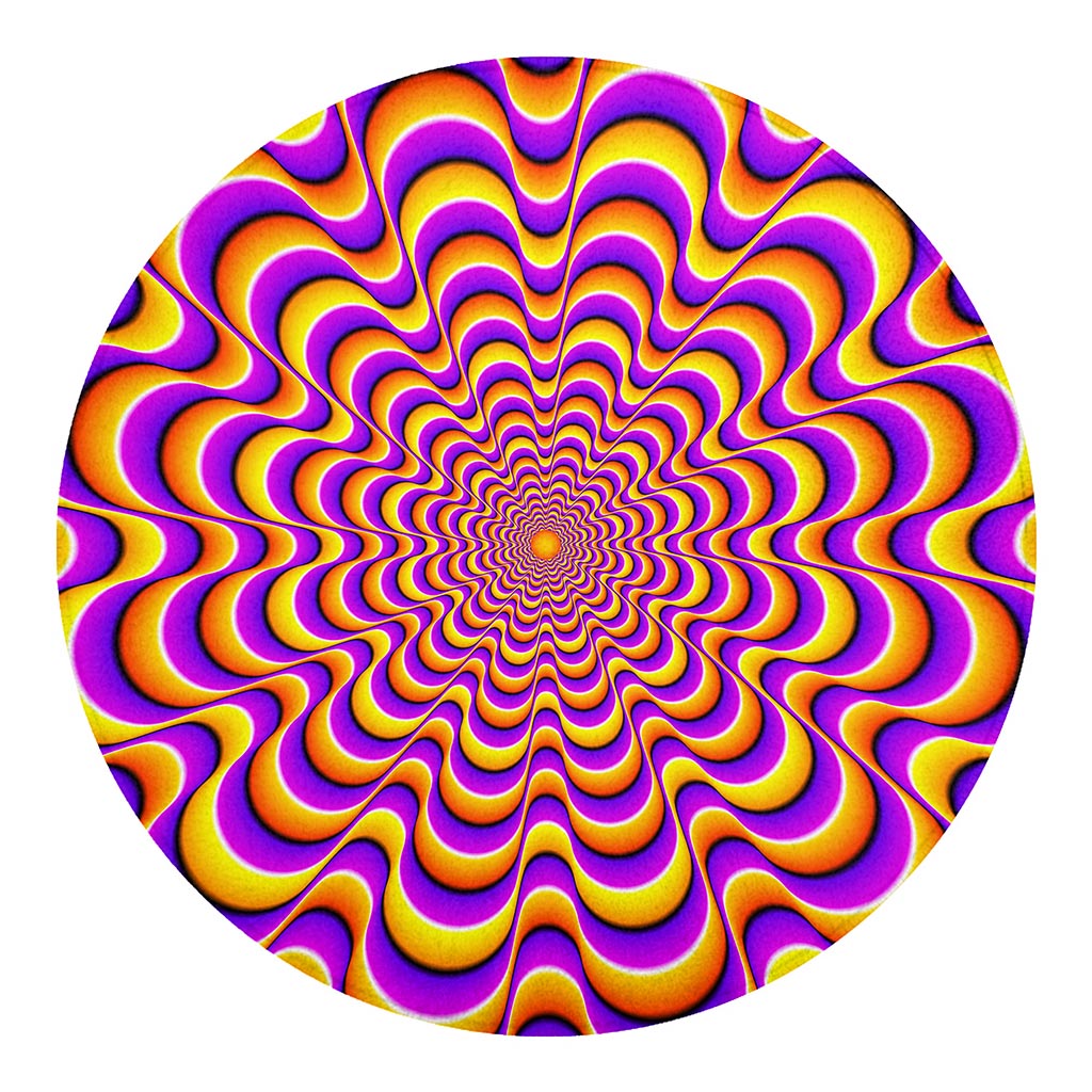 Yellow Splashing Moving Optical Illusion Round Blanket