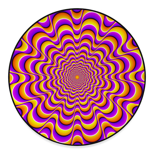 Yellow Splashing Moving Optical Illusion Round Floor Mat