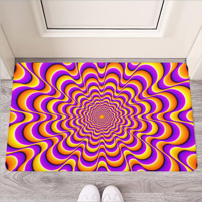 Yellow Splashing Moving Optical Illusion Rubber Doormat