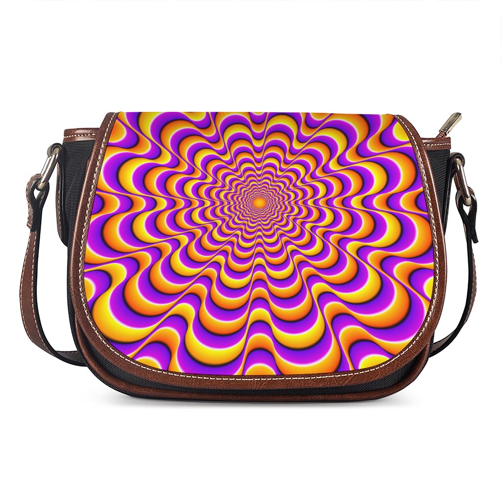 Yellow Splashing Moving Optical Illusion Saddle Bag