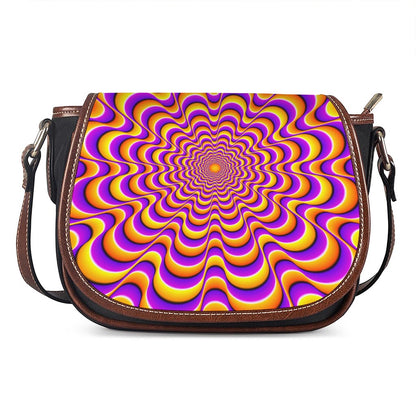 Yellow Splashing Moving Optical Illusion Saddle Bag