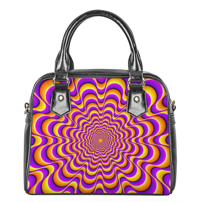 Yellow Splashing Moving Optical Illusion Shoulder Handbag