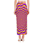 Yellow Splashing Moving Optical Illusion Side Slit Maxi Skirt