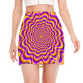 Yellow Splashing Moving Optical Illusion Side Slit Mini Skirt