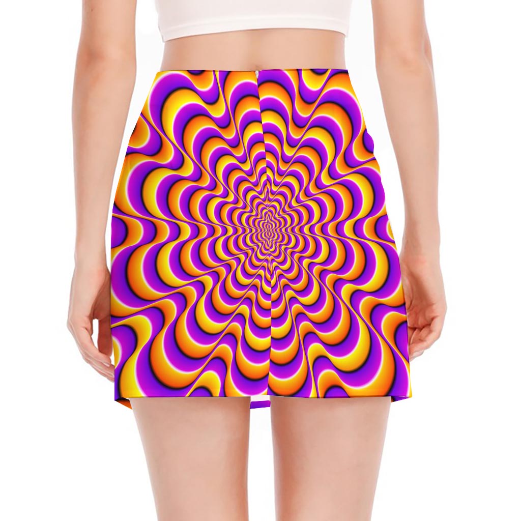 Yellow Splashing Moving Optical Illusion Side Slit Mini Skirt