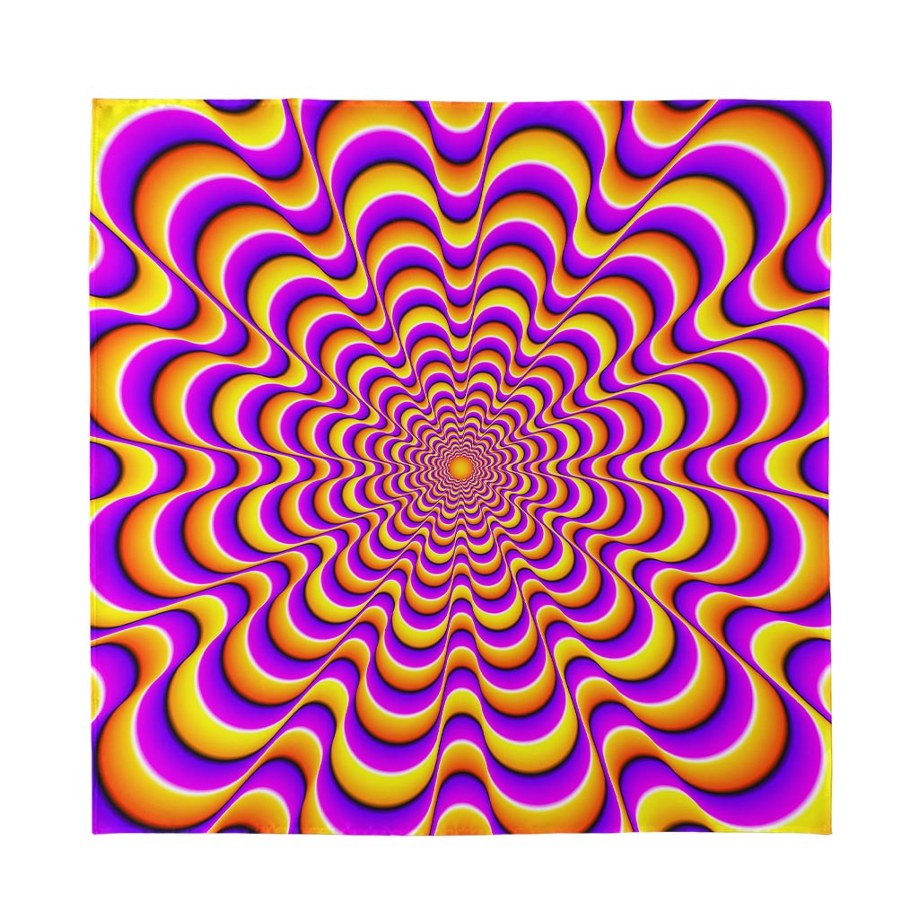 Yellow Splashing Moving Optical Illusion Silk Bandana