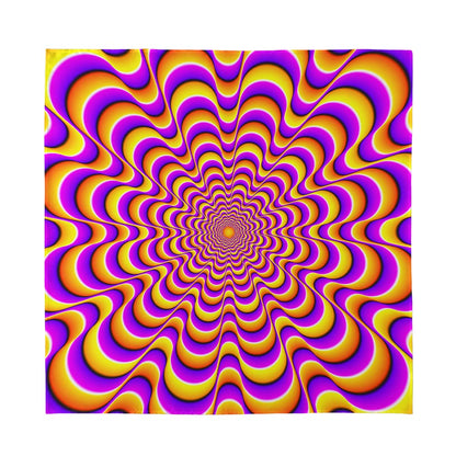 Yellow Splashing Moving Optical Illusion Silk Bandana
