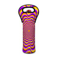 Yellow Splashing Moving Optical Illusion Single Neoprene Wine Tote