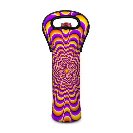 Yellow Splashing Moving Optical Illusion Single Neoprene Wine Tote