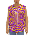 Yellow Splashing Moving Optical Illusion Sleeveless Baseball Jersey