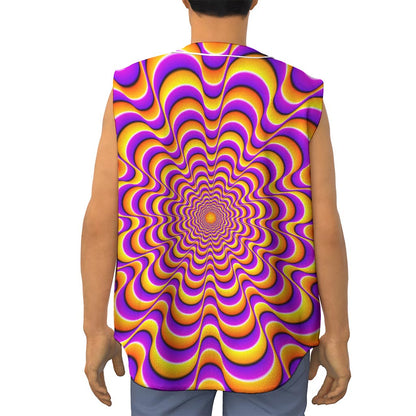 Yellow Splashing Moving Optical Illusion Sleeveless Baseball Jersey