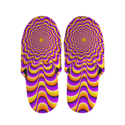 Yellow Splashing Moving Optical Illusion Slippers