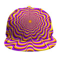 Yellow Splashing Moving Optical Illusion Snapback Cap