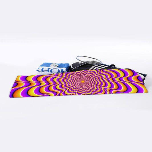 Yellow Splashing Moving Optical Illusion Sports Towel