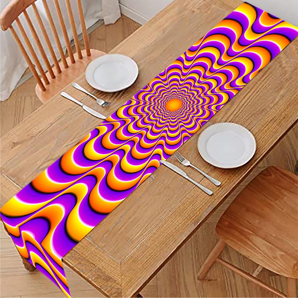 Yellow Splashing Moving Optical Illusion Table Runner