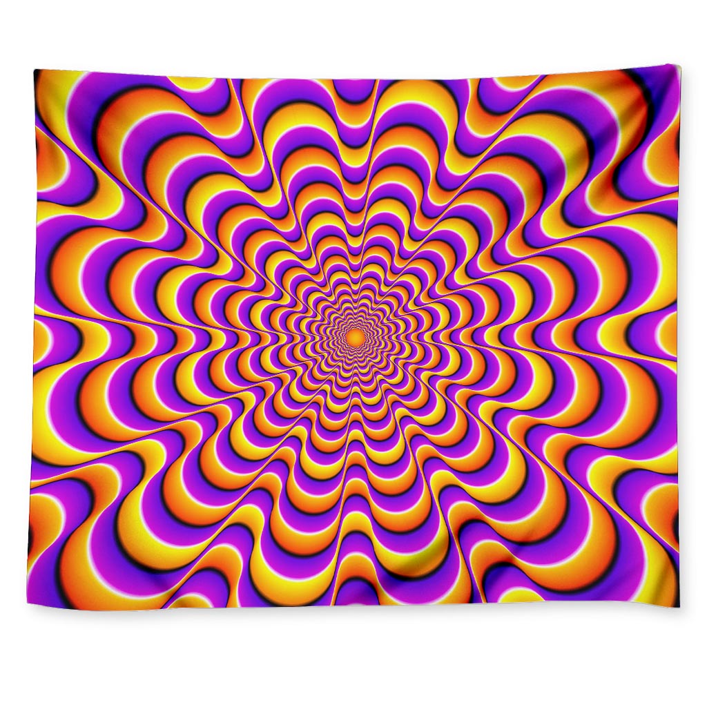 Yellow Splashing Moving Optical Illusion Tapestry