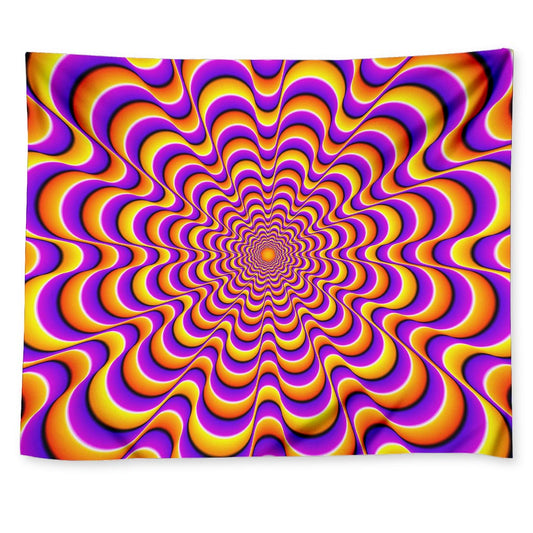 Yellow Splashing Moving Optical Illusion Tapestry