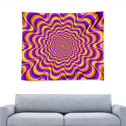 Yellow Splashing Moving Optical Illusion Tapestry