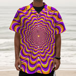 Yellow Splashing Moving Optical Illusion Textured Short Sleeve Shirt
