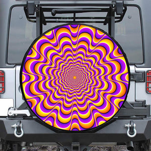 Yellow Splashing Moving Optical Illusion Tire Cover