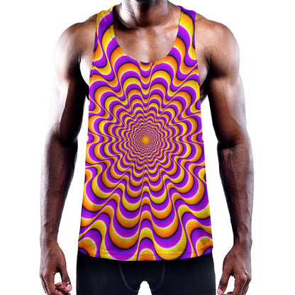 Yellow Splashing Moving Optical Illusion Training Tank Top