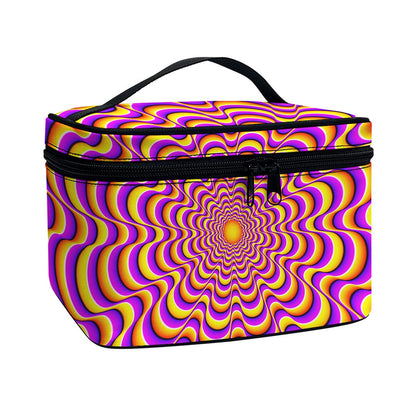 Yellow Splashing Moving Optical Illusion Travel Makeup Bag