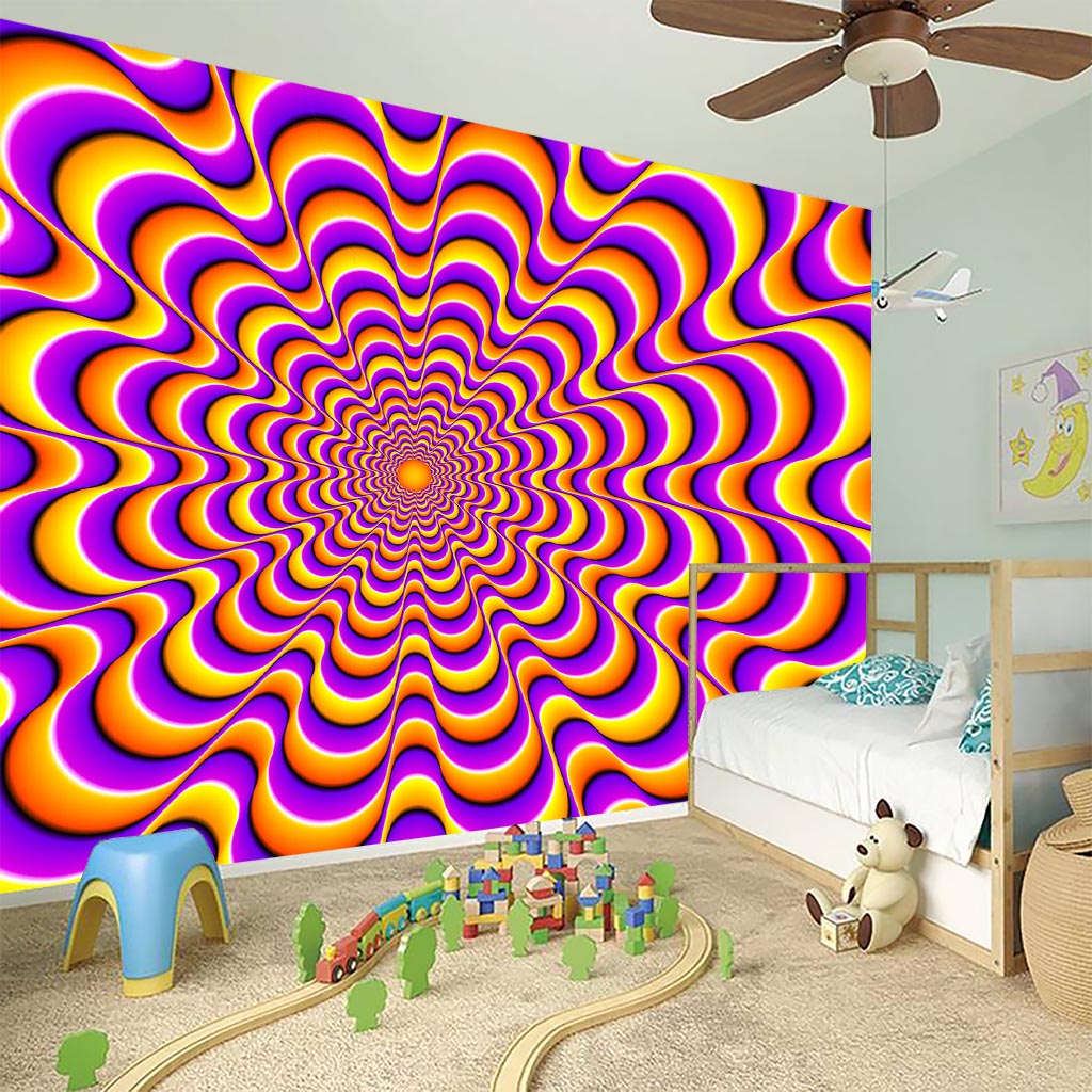 Yellow Splashing Moving Optical Illusion Wall Sticker