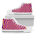 Yellow Splashing Moving Optical Illusion White High Top Sneakers