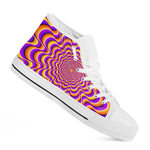 Yellow Splashing Moving Optical Illusion White High Top Sneakers