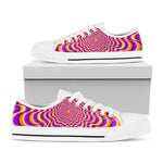 Yellow Splashing Moving Optical Illusion White Low Top Sneakers