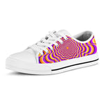 Yellow Splashing Moving Optical Illusion White Low Top Sneakers