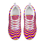 Yellow Splashing Moving Optical Illusion White Running Shoes