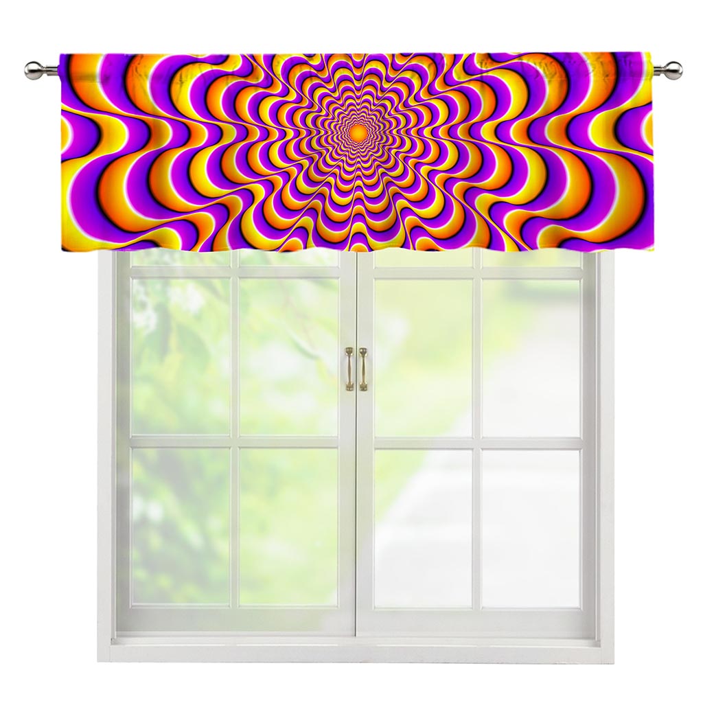 Yellow Splashing Moving Optical Illusion Window Valance