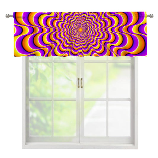 Yellow Splashing Moving Optical Illusion Window Valance