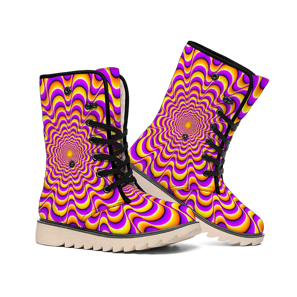 Yellow Splashing Moving Optical Illusion Winter Boots