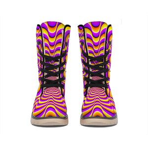 Yellow Splashing Moving Optical Illusion Winter Boots