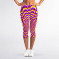 Yellow Splashing Moving Optical Illusion Women's Capri Leggings