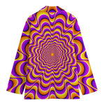 Yellow Splashing Moving Optical Illusion Women's Cotton Blazer