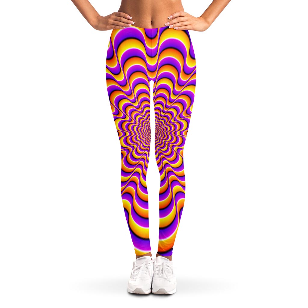 Yellow Splashing Moving Optical Illusion Women's Leggings
