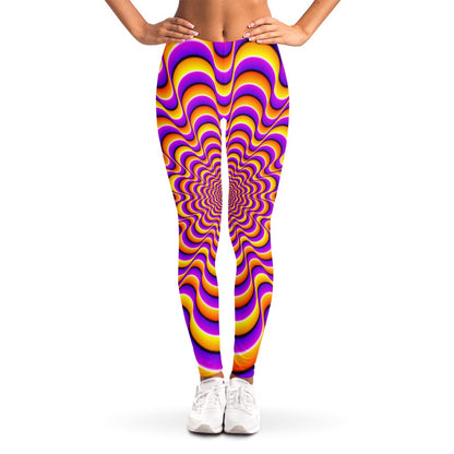 Yellow Splashing Moving Optical Illusion Women's Leggings