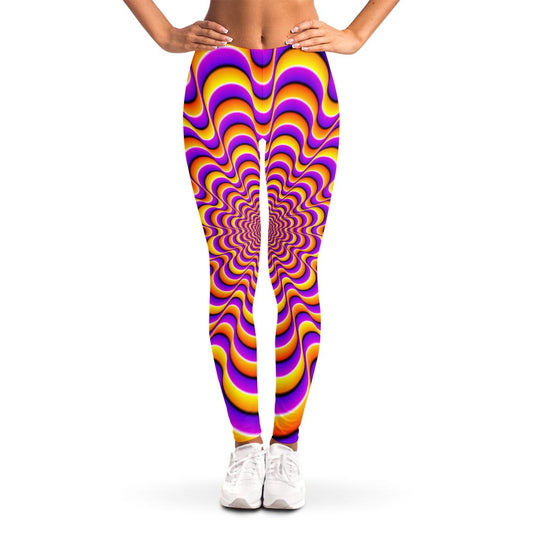 Yellow Splashing Moving Optical Illusion Women's Leggings