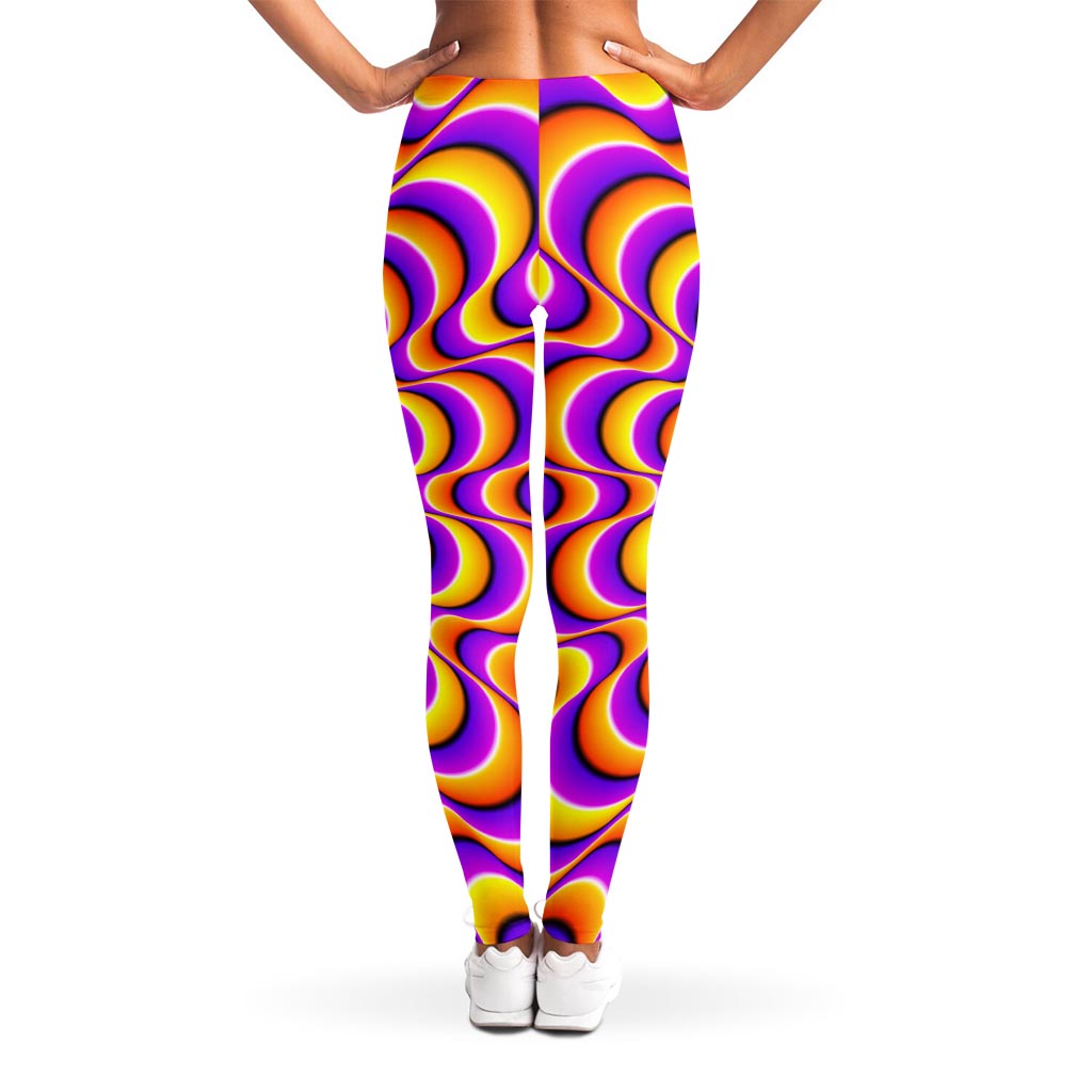 Yellow Splashing Moving Optical Illusion Women's Leggings