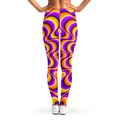 Yellow Splashing Moving Optical Illusion Women's Leggings
