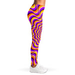 Yellow Splashing Moving Optical Illusion Women's Leggings